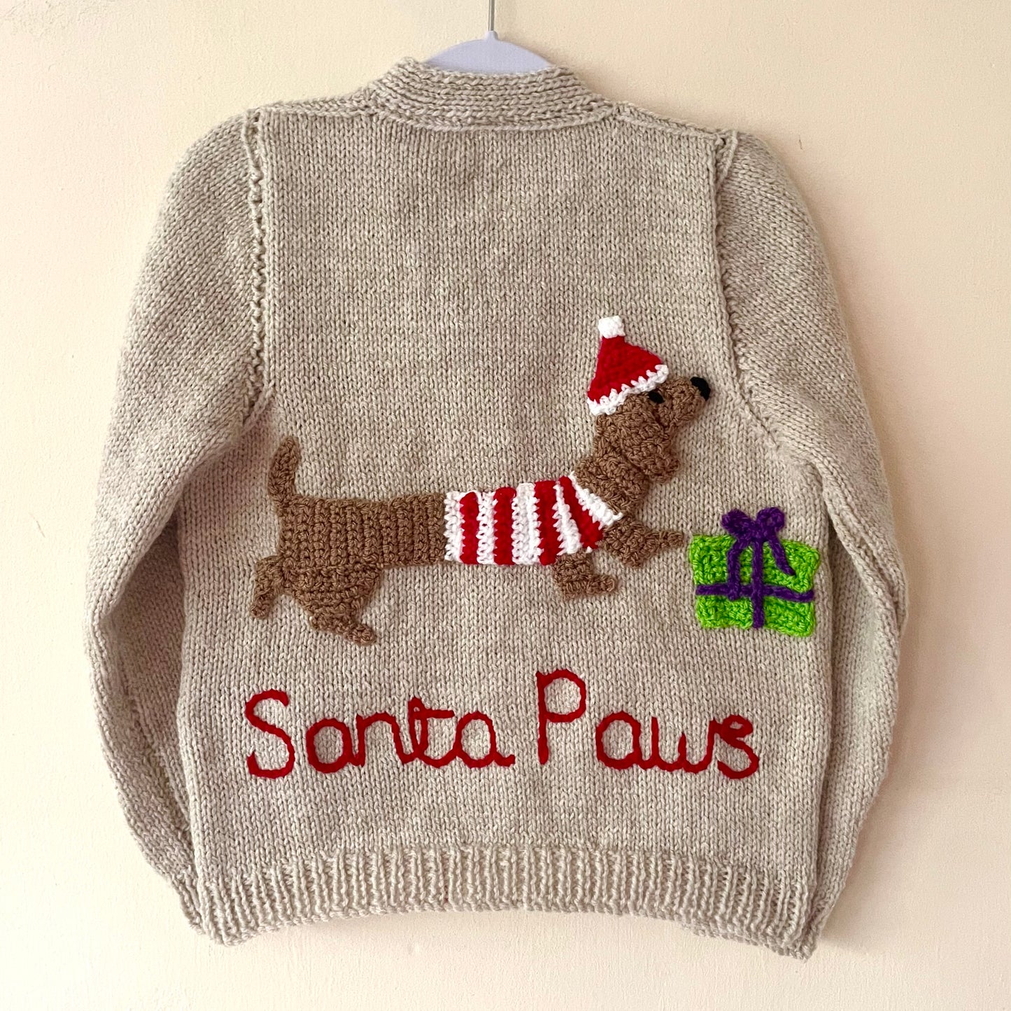"Santa Paws” Handmade Cardigan Size Approx 4-5 Years