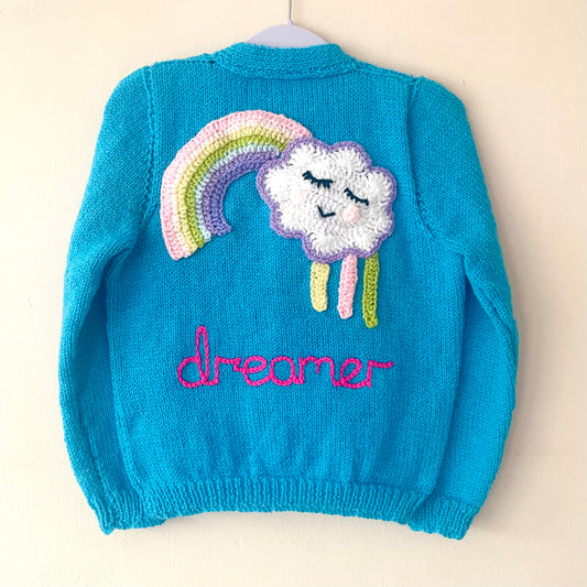 "Dreamer" Handmade Cardigan Size Approx 3-5 Years