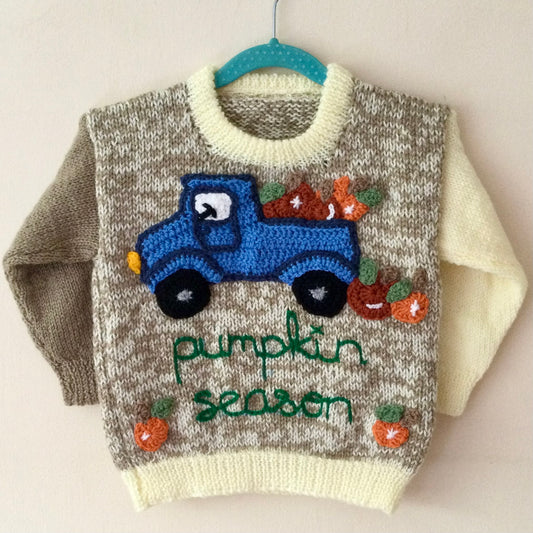 “Pumpkin Season” Handmade Jumper Size Approx 2.5-3.5 Years