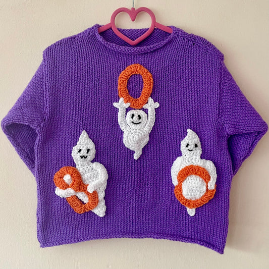 “BOO” Handmade Ghosts Jumper Size Approx 3-5 Years