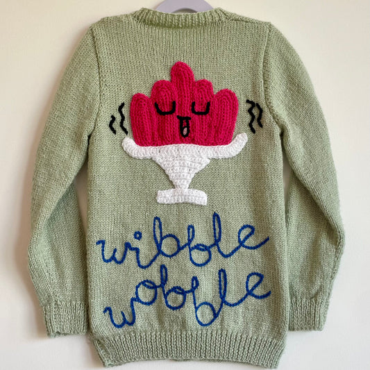 "Wibble Wobble” Handmade Cardigan Size Approx 4-6 Years