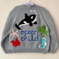 "Ocean Child” Handmade Cardigan Size Approx 5-7 Years