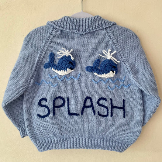 "SPLASH" Handmade Jumper Size Approx 2-3 Years