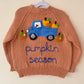 "Pumpkin Season” Handmade Cardigan Size Approx 5-7 Years