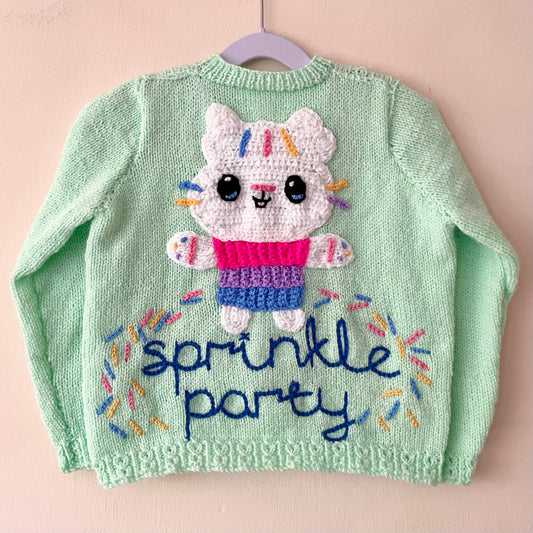 "Sprinkle Party” Handmade Cardigan Size Approx 4-5 Years