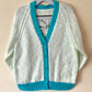 "Under The Sea” Handmade Light Blue Cardigan Size Approx 8-10 Years