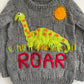 "ROAR" Handmade Jumper Size Approx 3-5 Years