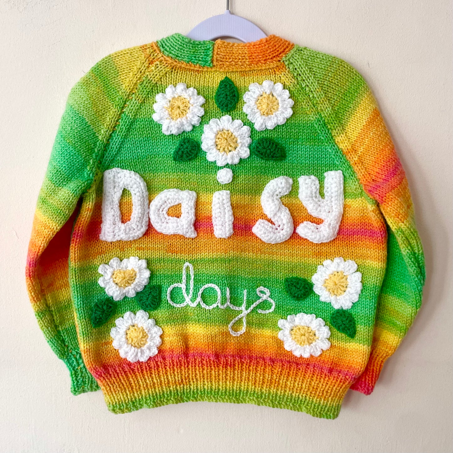 "Daisy Days" Handmade Cardigan Size Approx 4-5 Years