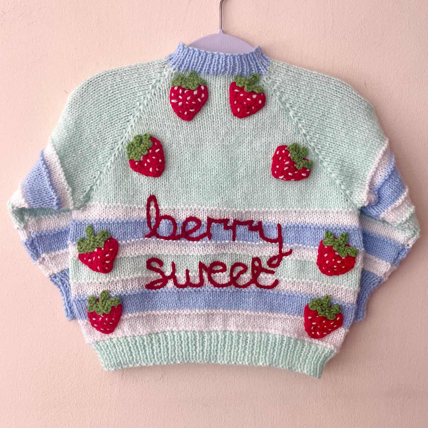 "Berry Sweet” Handmade Cardigan Size Approx 1.5-2.5 Years
