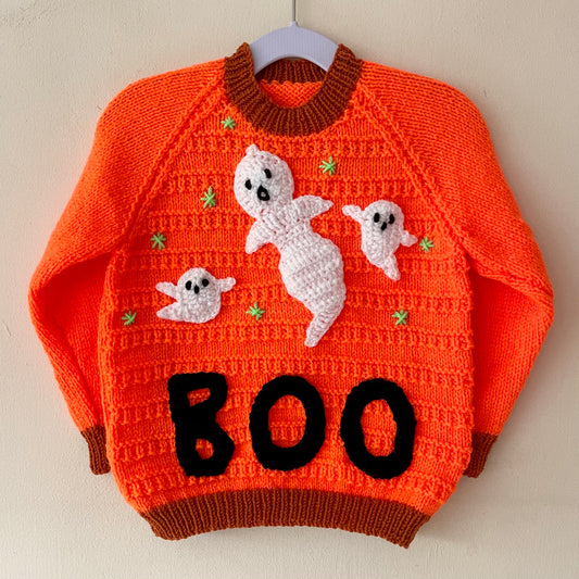 "BOO" Handmade Jumper Size Approx 2-3 Years