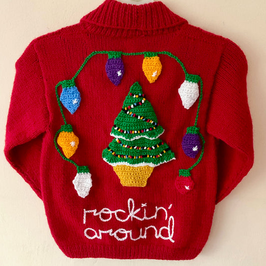 "Rockin' Around” Handmade Cardigan Size Approx 4-6 Years