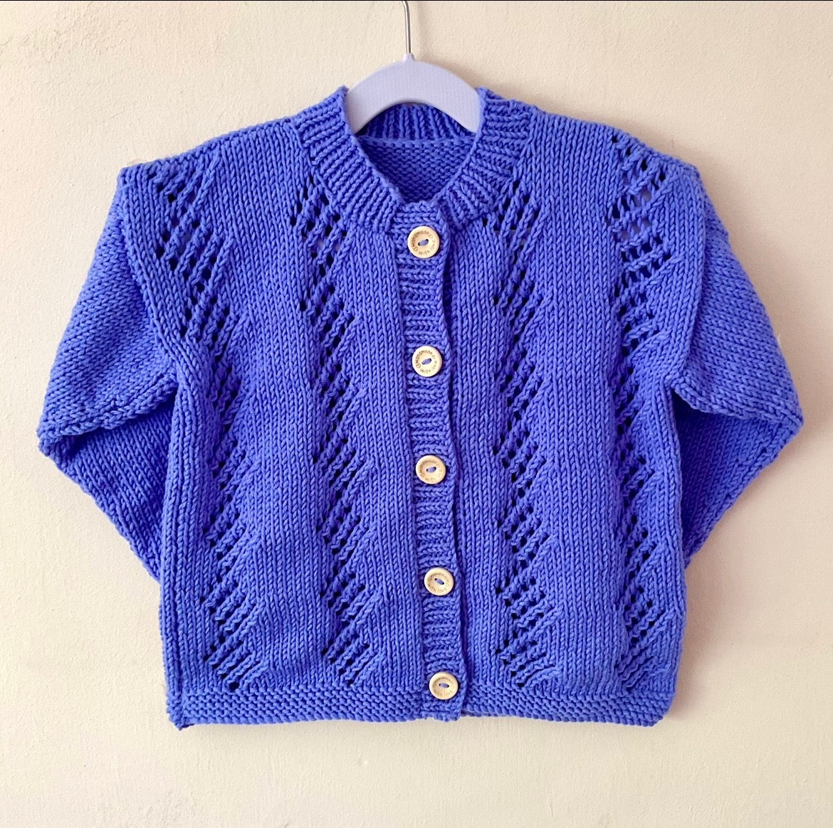 “Gonna Be Golden” Handmade Purple Cardigan Size Approx 4-6 Years