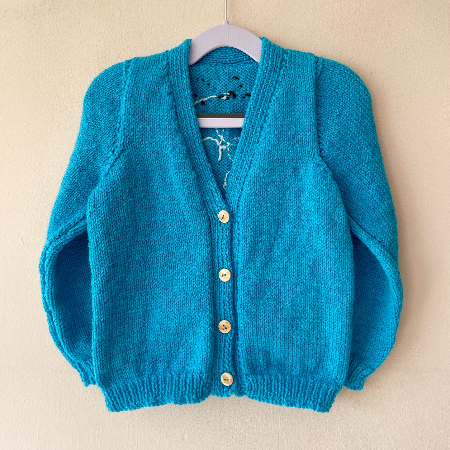 "Oh Stickman” Handmade Cardigan Size Approx 3-4 Years