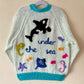 "Under The Sea” Handmade Light Blue Cardigan Size Approx 8-10 Years