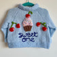 "Sweet One" Handmade Cardigan Size Approx 9-18 Months