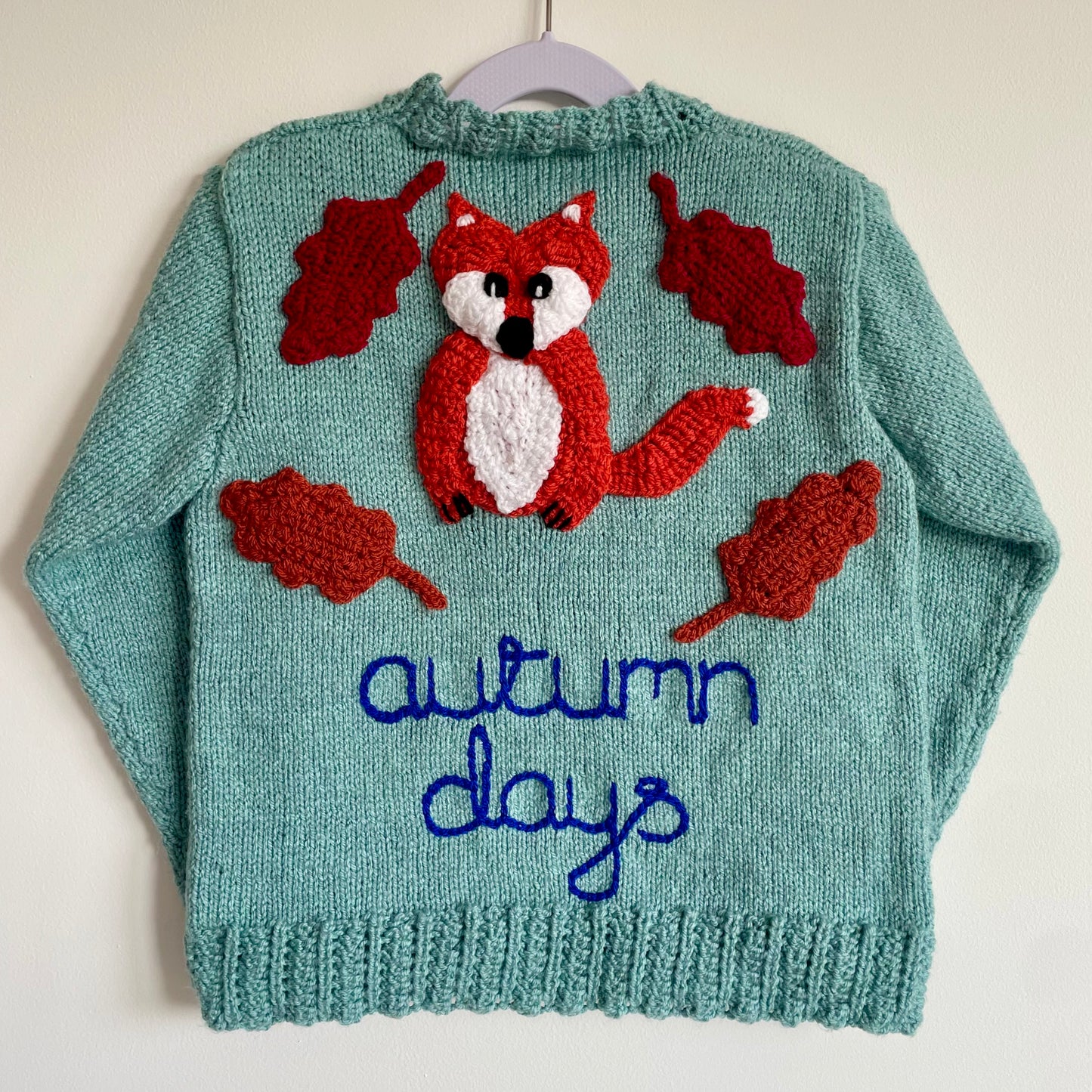 "Autumn Days" Handmade Jumper Size Approx 5-7 Years