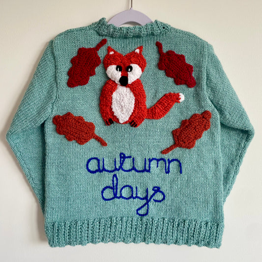 "Autumn Days" Handmade Jumper Size Approx 5-7 Years