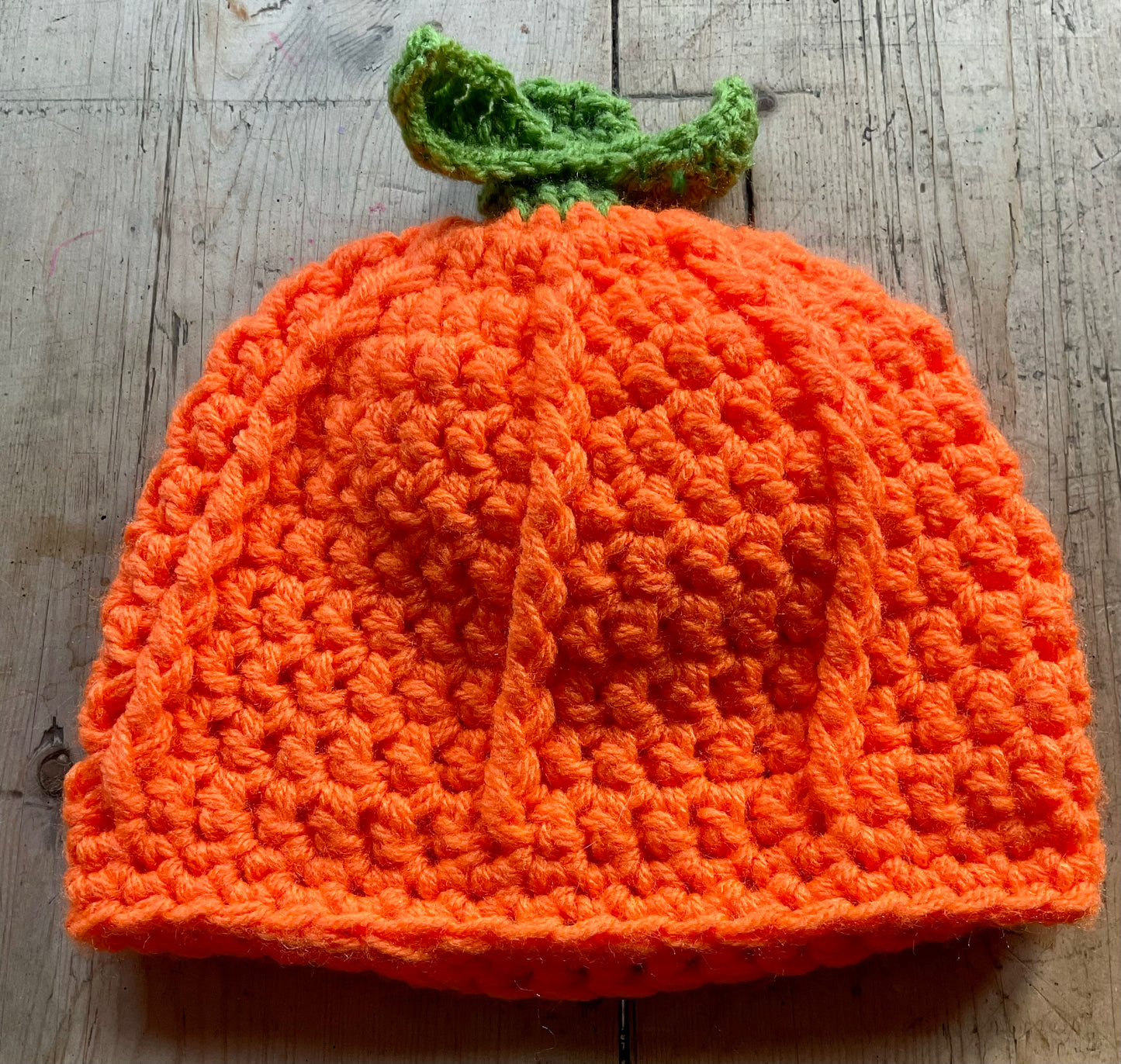 Hand Knitted Pumpkin Hat - Age 6-18 Months