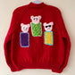 "Pigs In Blankets” Handmade Cardigan Size Approx 4-6 Years
