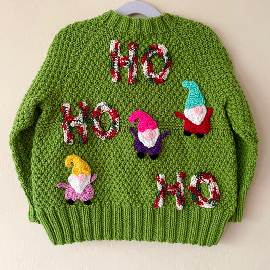 "HO HO HO” Handmade Cardigan Size Approx 4-6 Years