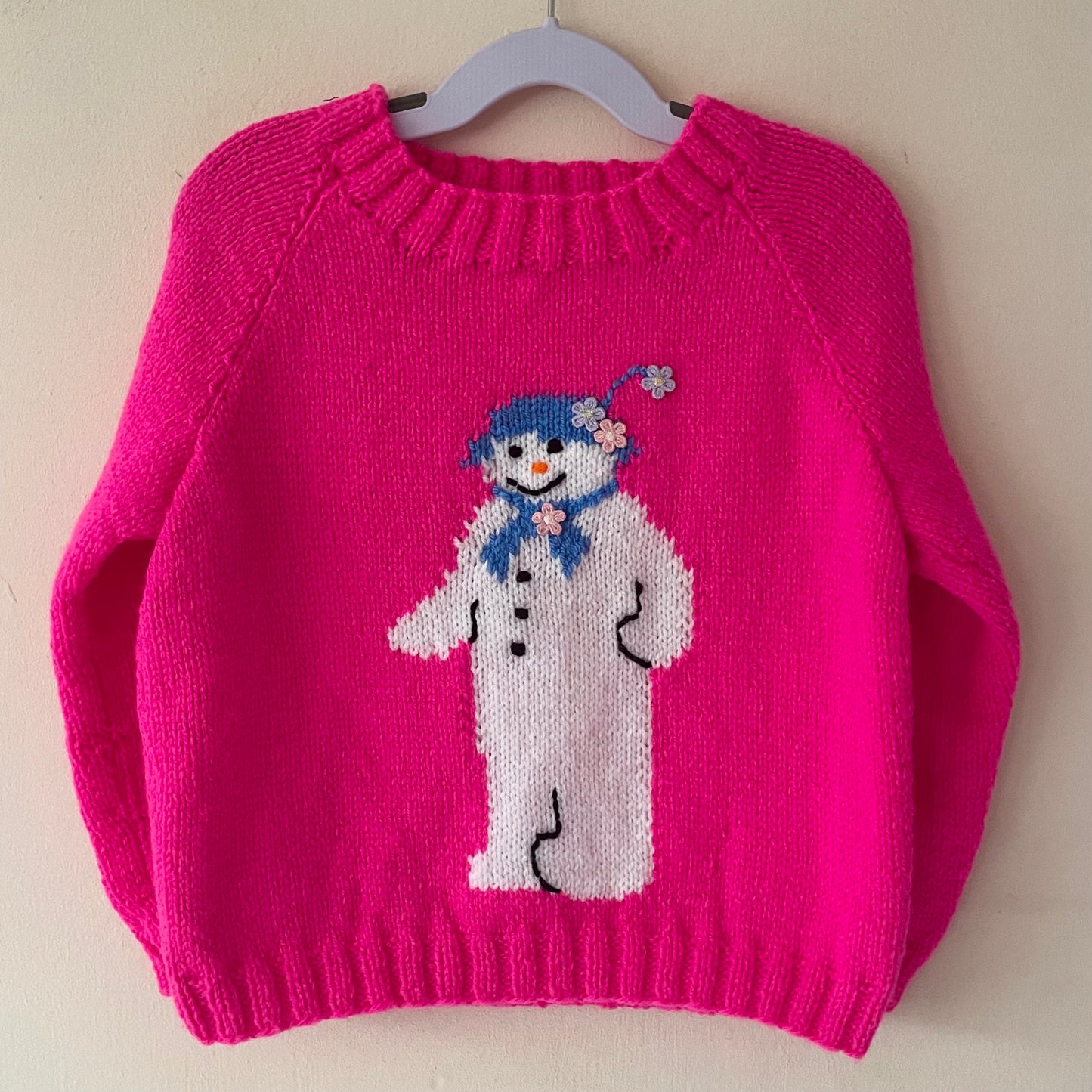 "Snowman" Handmade Jumper Size Approx 4-5 Years