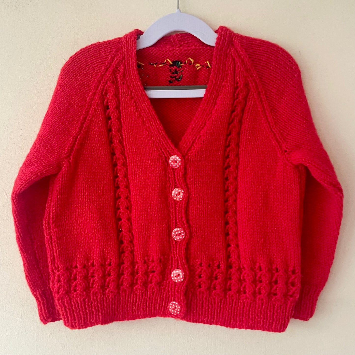 "Let It Glow” Handmade Cardigan Size Approx 3-4 Years