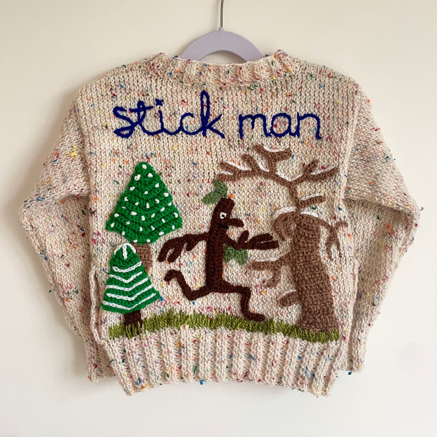 "Stick Man” Handmade Cardigan Size Approx 2-4 Years
