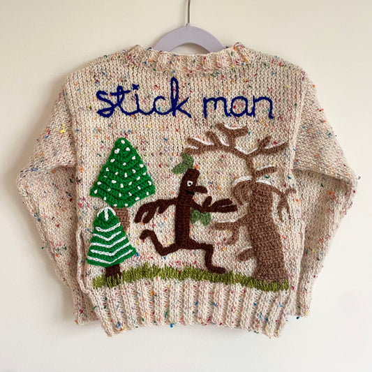 "Stick Man” Handmade Cardigan Size Approx 2-4 Years