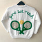 “Game, Set, Match” Handmade Cardigan Size Approx 7-9 Years