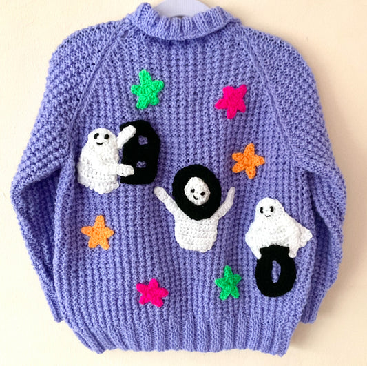 "BOO" Handmade Cardigan Size Approx 4-6 Years