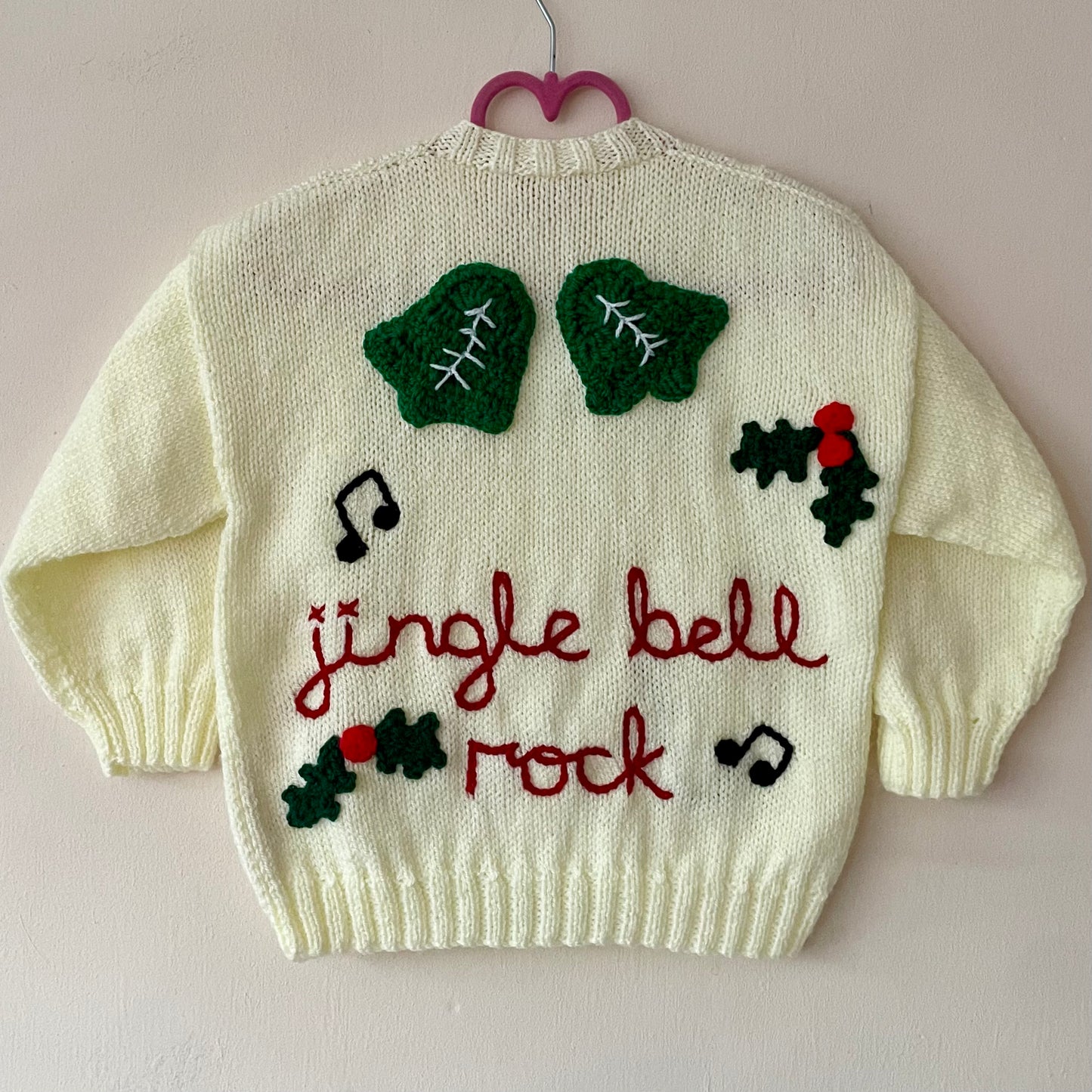🎄Day 6🎄“Jingle Bell Rock” Christmas Handmade Cardigan Size Approx 4-5 Years