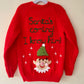 🎄Day 10🎄“Santa's Coming! I Know Him!” Christmas Handmade Cardigan Size Approx 5-7 Years