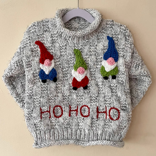 🎄Day 12🎄“HO HO HO” Christmas Handmade Jumper Size Approx 2-3 Years