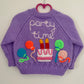“Party Time” Handmade Cardigan Size Approx 18 months-2.5 Years