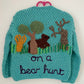 "On A Bear Hunt" Handmade Cardigan Size Approx 3-4 Years