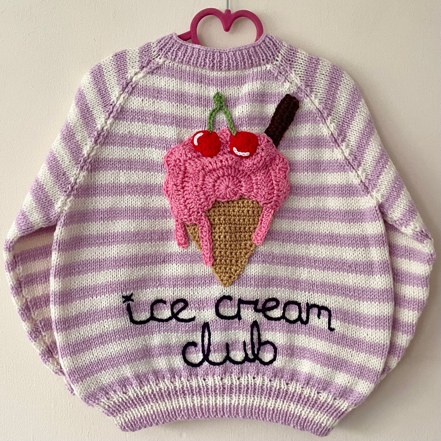 "Ice Cream Club” Handmade Cardigan Size Approx 4-6 Years