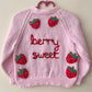 "Berry Sweet” Pink Handmade Cardigan Size Approx 2-3 Years