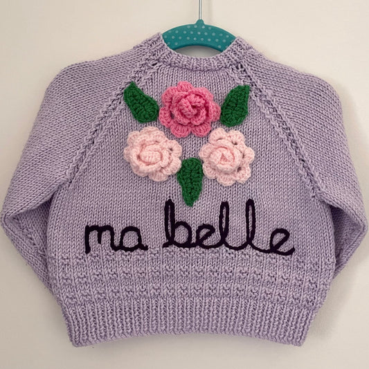 "Ma Belle” Handmade Cardigan Size Approx 12-18 Months
