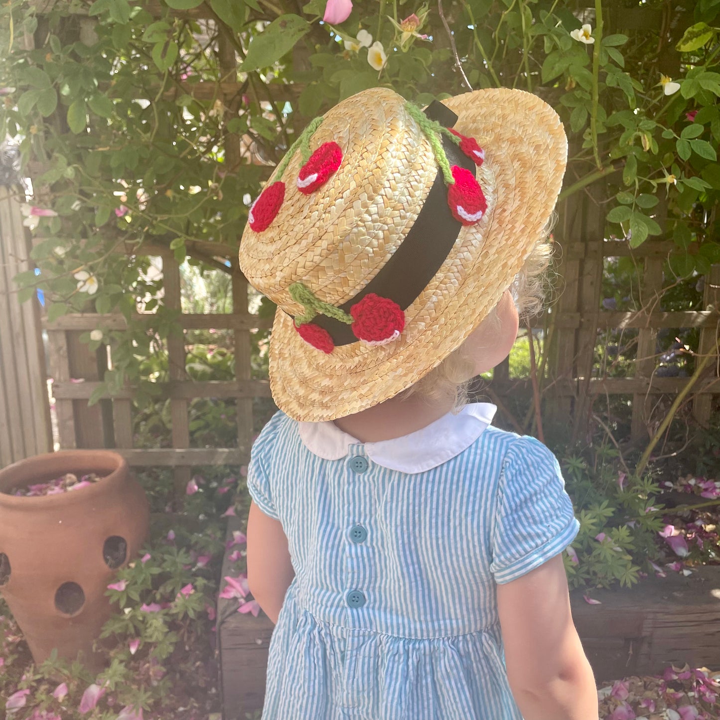 Cherry Embellished Straw Hat - Age 1-3 Years