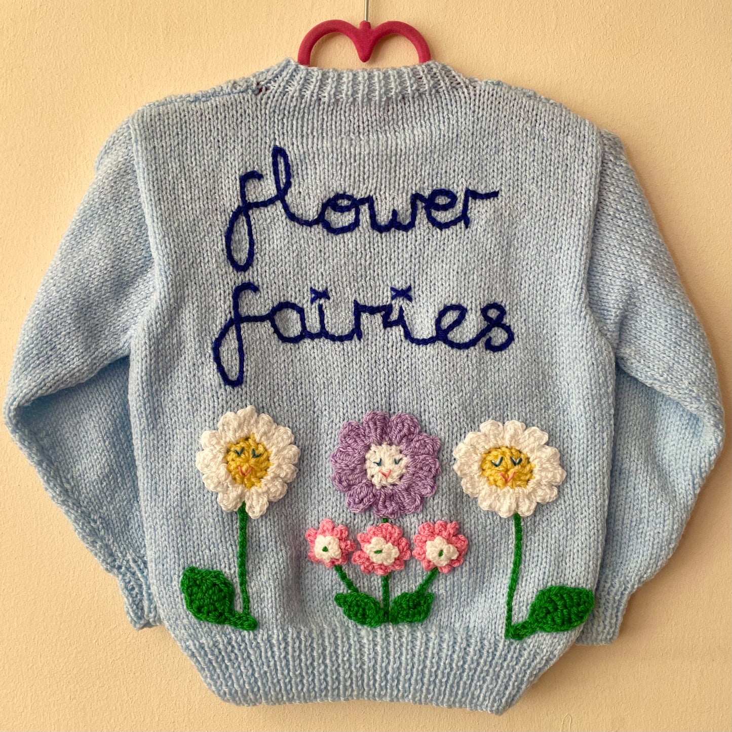 "Flower Fairies" Handmade Cardigan Size Approx 2-3 Years
