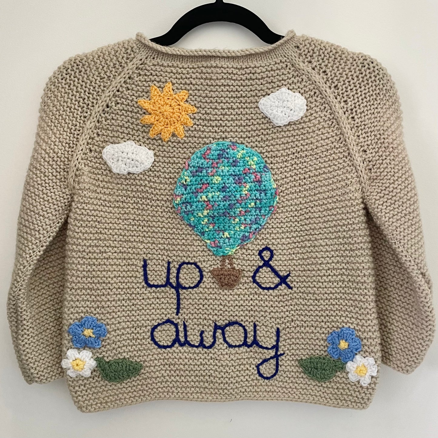 “Up & Away” Handmade Cardigan Size Approx 4-6 Years