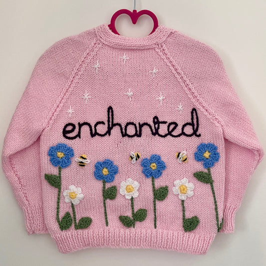 "Enchanted" Handmade Cardigan Size Approx 2-3 Years