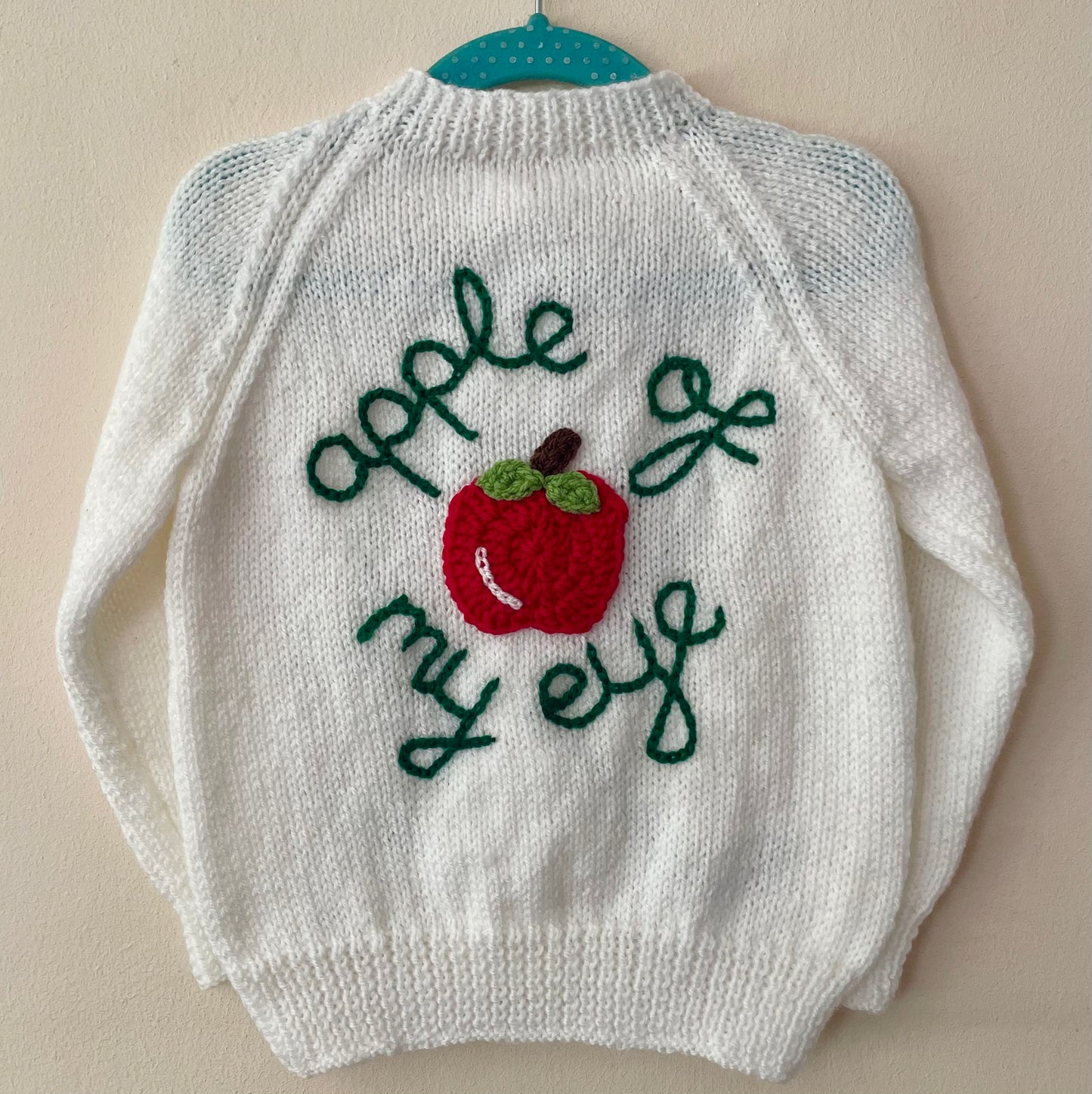 "Apple Of My Eye" Handmade Cardigan Size Approx 2-3 Years