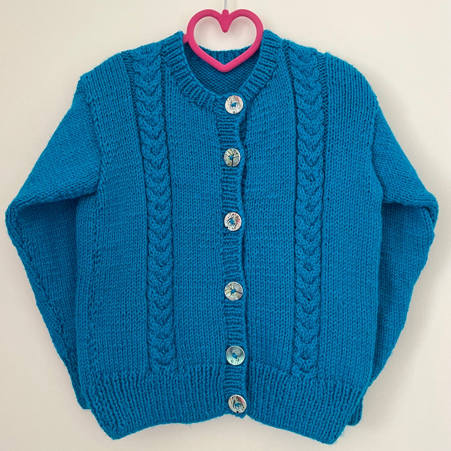 "Happy Days” Handmade Cardigan Size Approx 3-4 Years