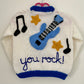 "You Rock" Handmade Cardigan Size Approx 2-3 Years