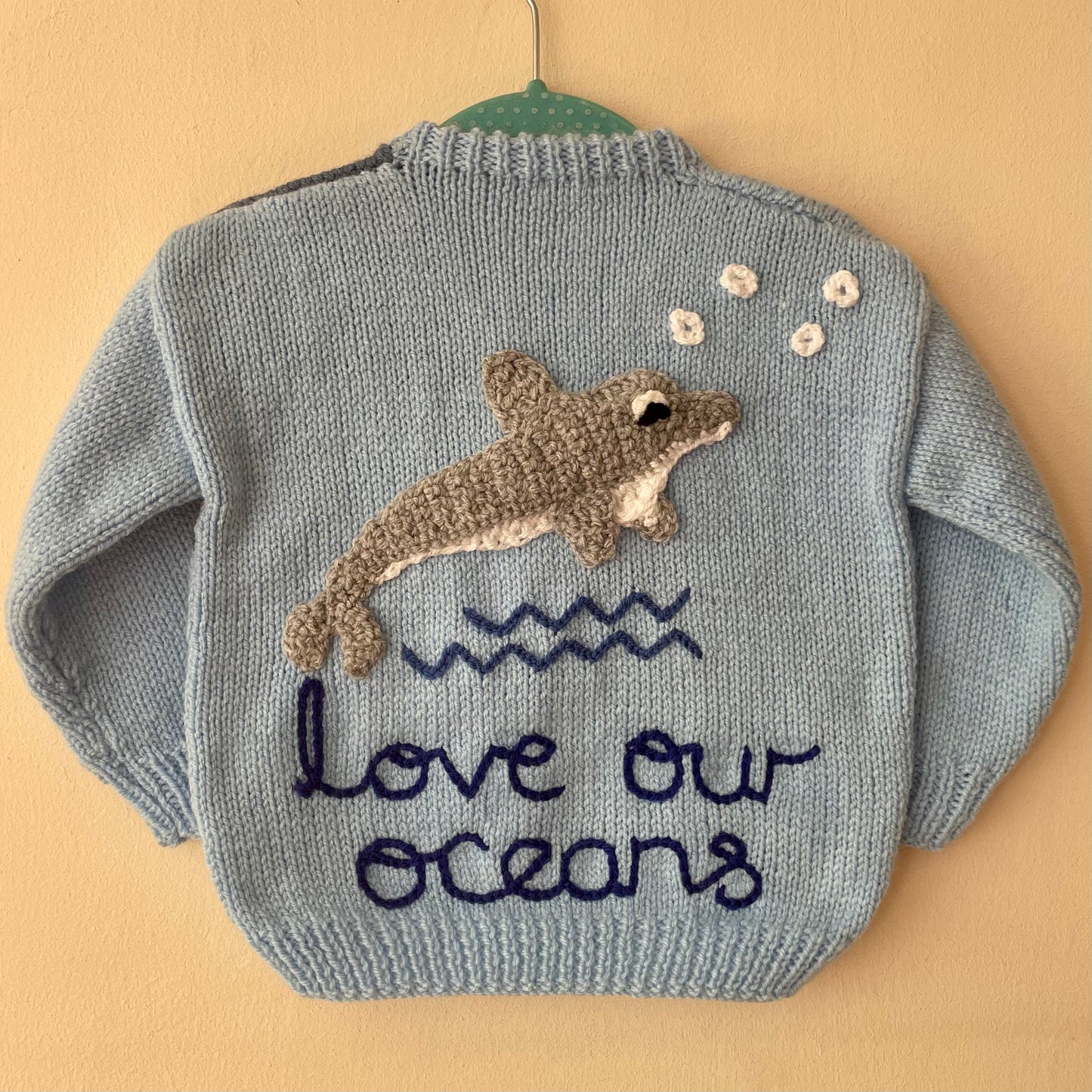 “Love Our Oceans” Handmade Jumper Size Approx 1-2 Years