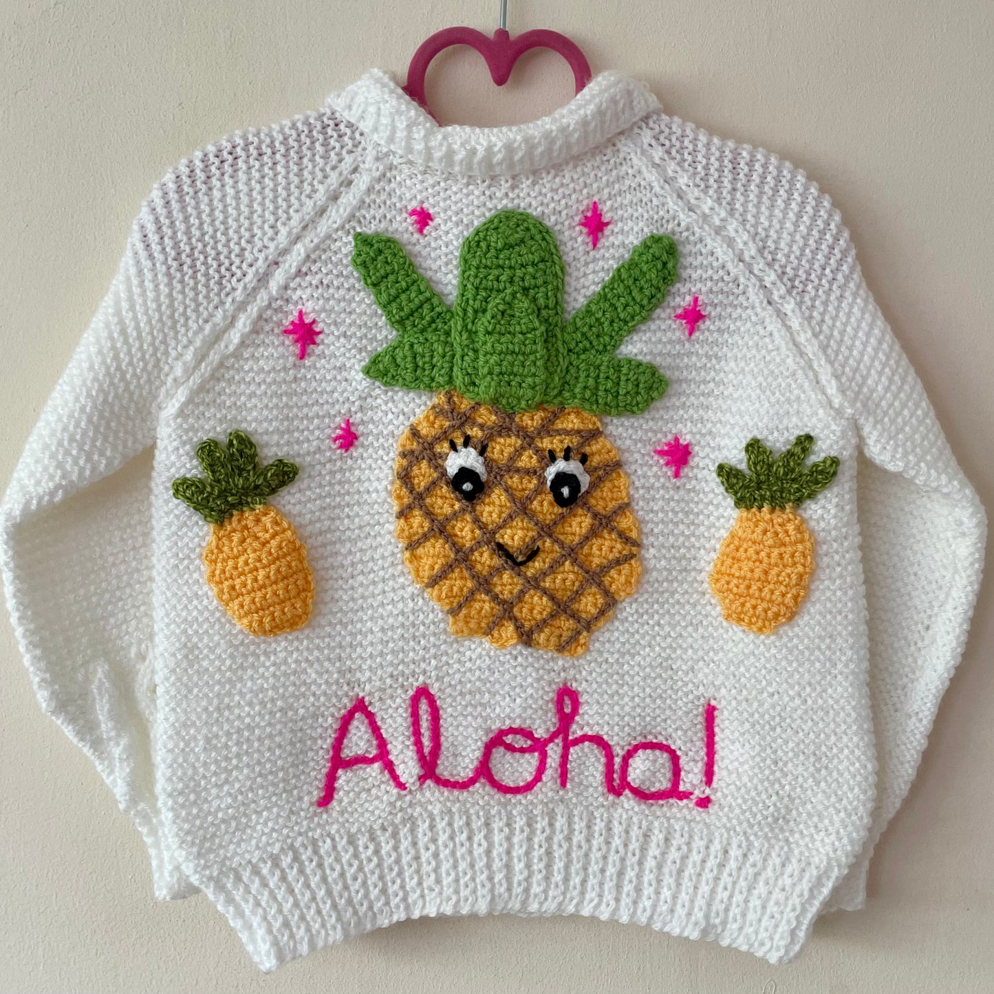 "Aloha!" Handmade Cardigan Size Approx 3-4 Years