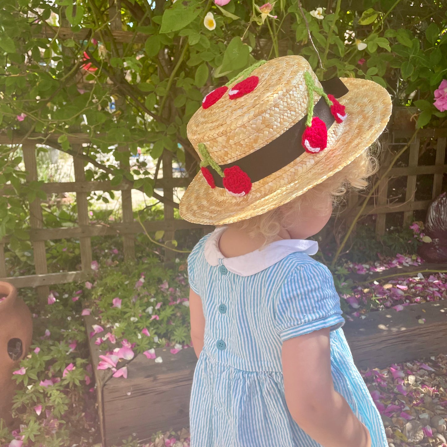 Cherry Embellished Straw Hat - Age 1-3 Years