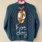 "Hot Dog” Handmade Cardigan Size Approx 3-4 Years
