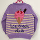“Ice Cream Club” Handmade Cardigan Size Approx 4-6 Years